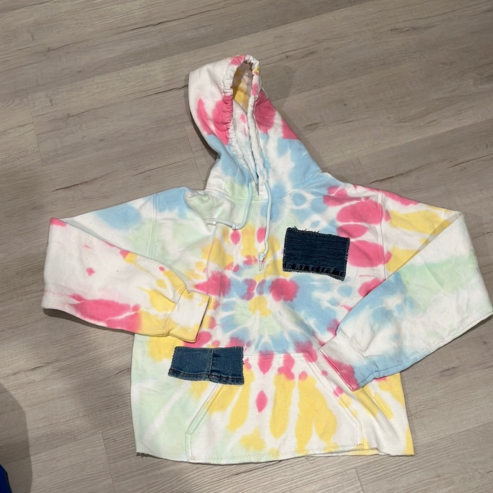 Unemployed denim womens cropped hoodie